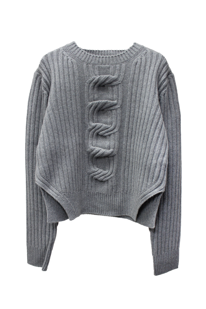 CHAIN CABLE REGENERA CASHMERE KNIT【23AW】
