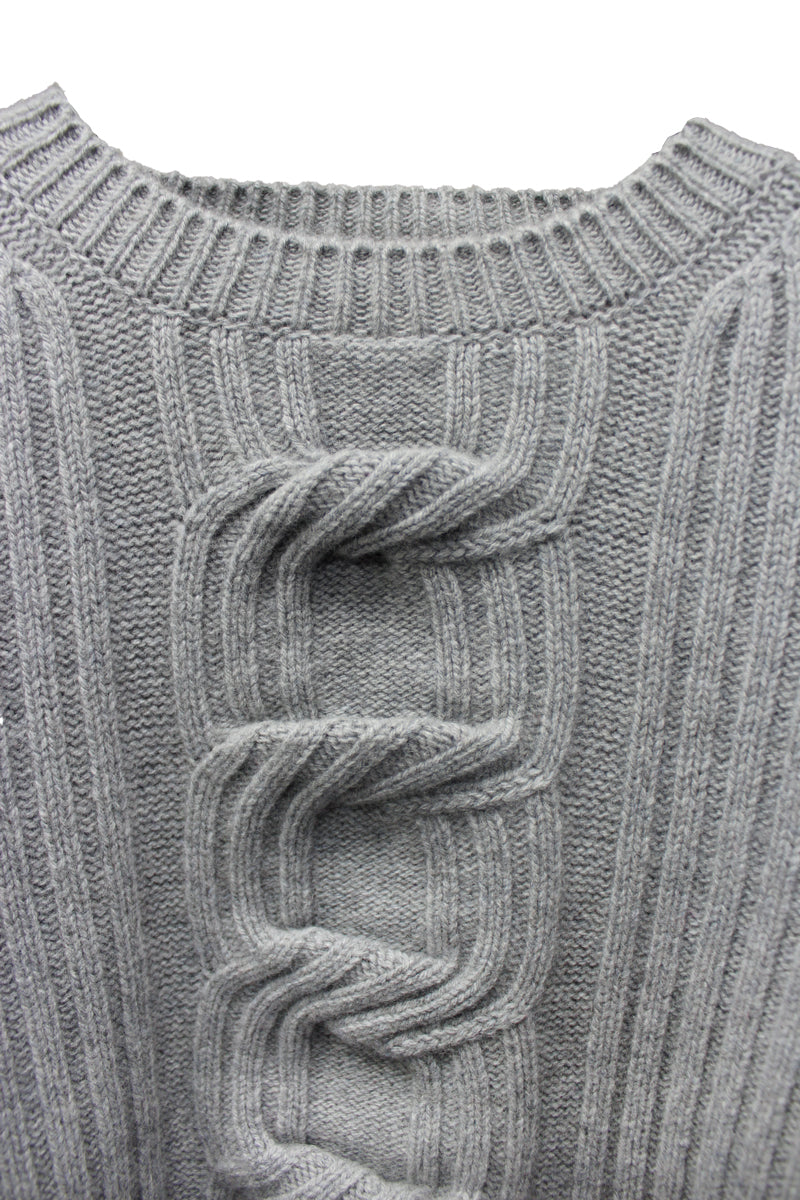CHAIN CABLE REGENERA CASHMERE KNIT【23AW】