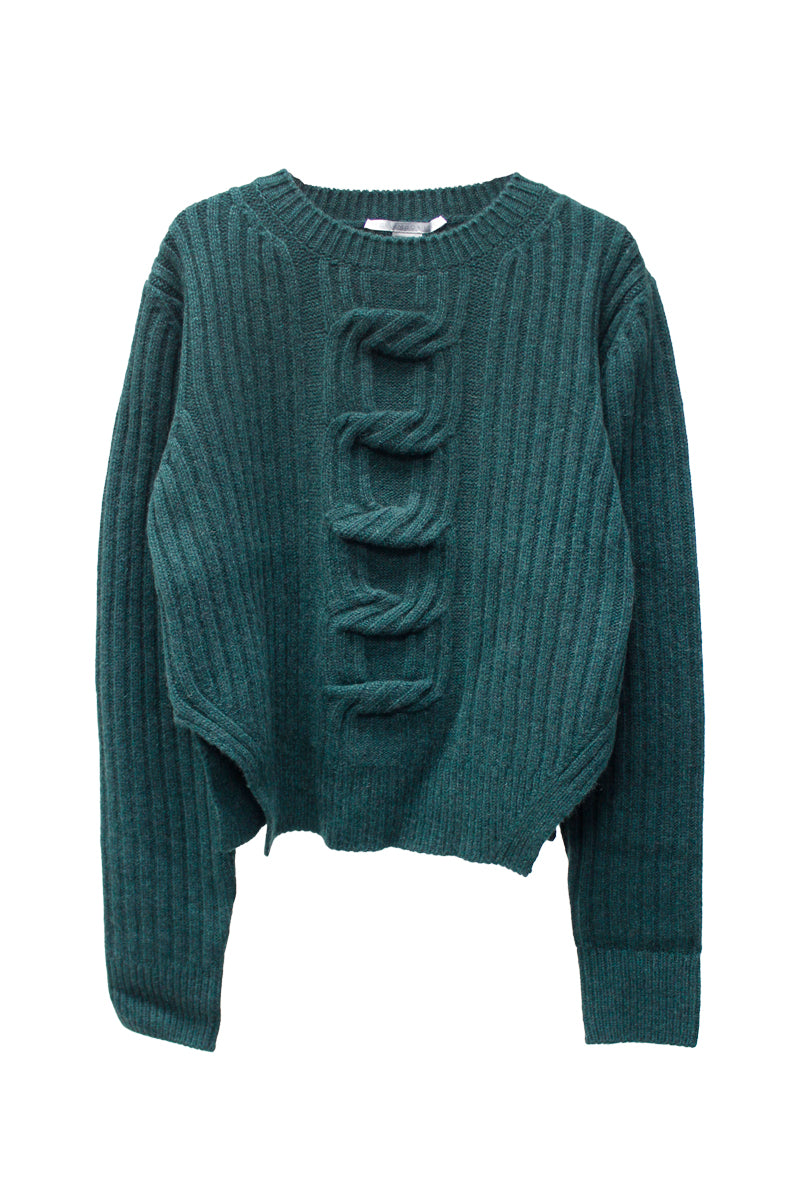 CHAIN CABLE REGENERA CASHMERE KNIT【23AW】