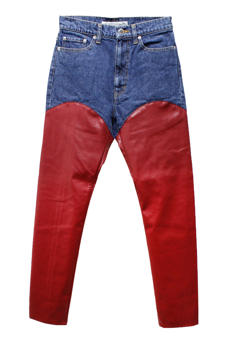 VEGAN LEATHER BI-COLOR PANTS