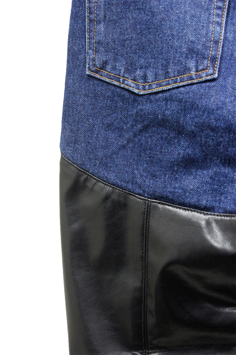 VEGAN LEATHER BI-COLOR PANTS