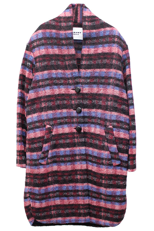 チェック柄コート