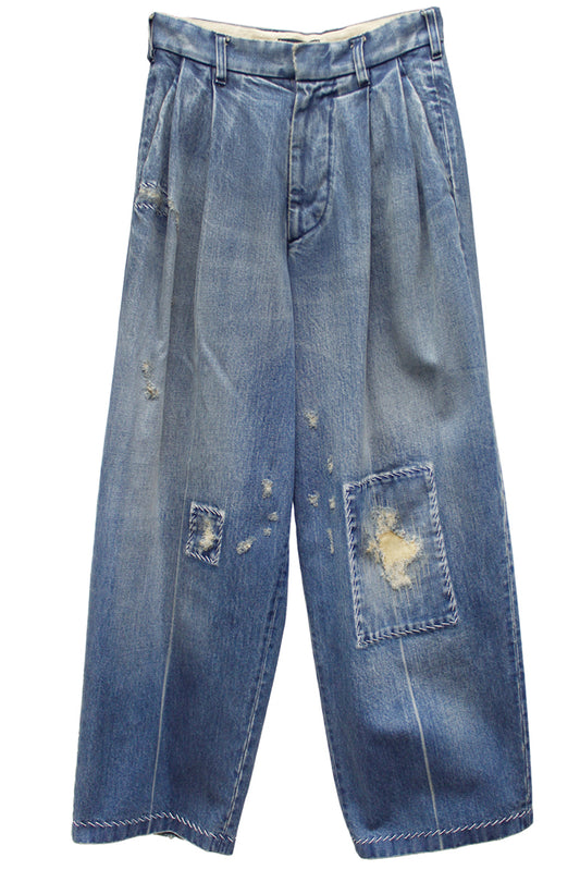 デニムタックパンツ