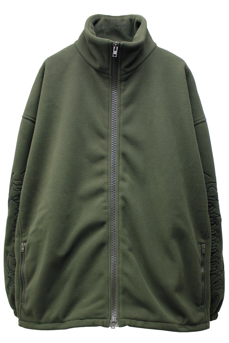 EMBROIDERED METAL LOGO FLEECE JACKET