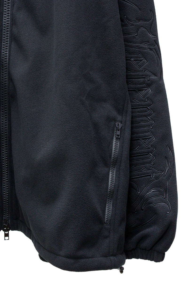 EMBROIDERED METAL LOGO FLEECE JACKET