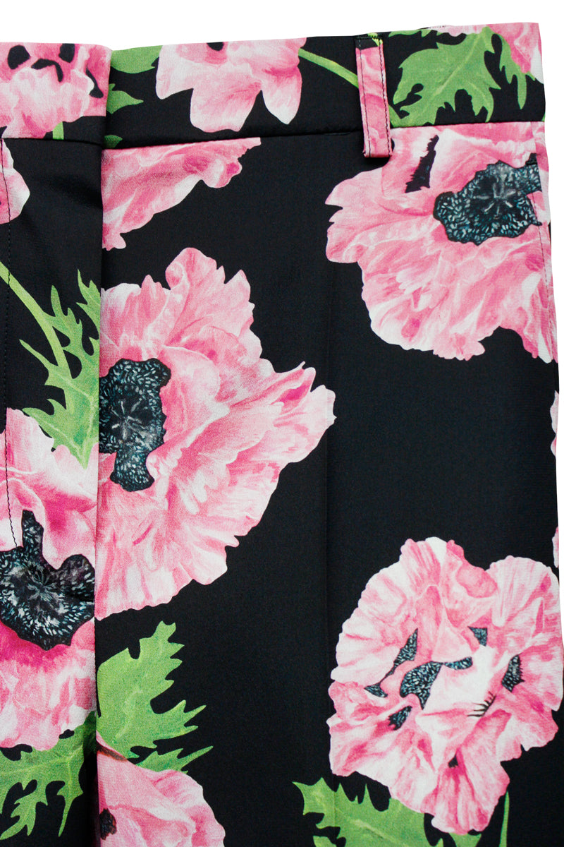 POPPY PRINT LOOSE TROUSERS