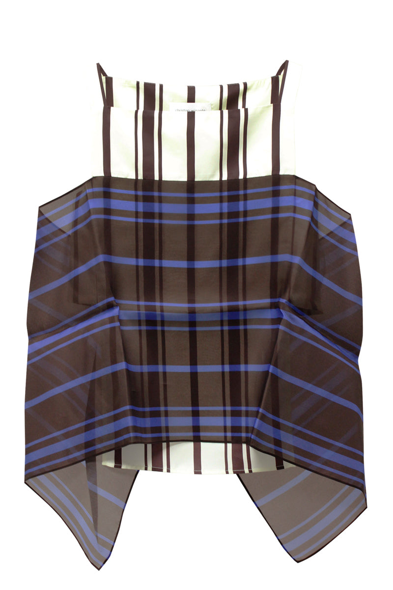 ストライプ柄レイヤードトップス