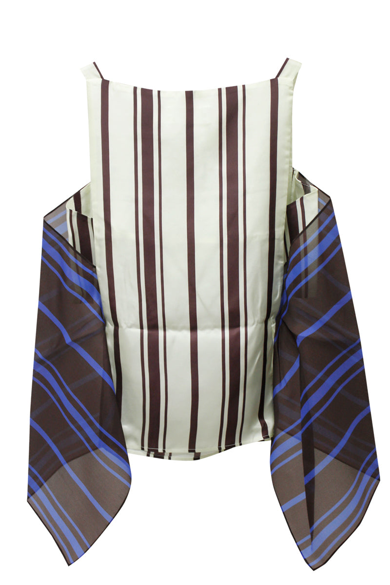 ストライプ柄レイヤードトップス