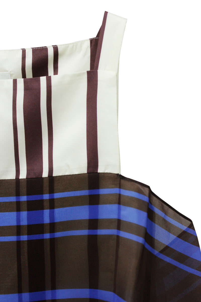 ストライプ柄レイヤードトップス