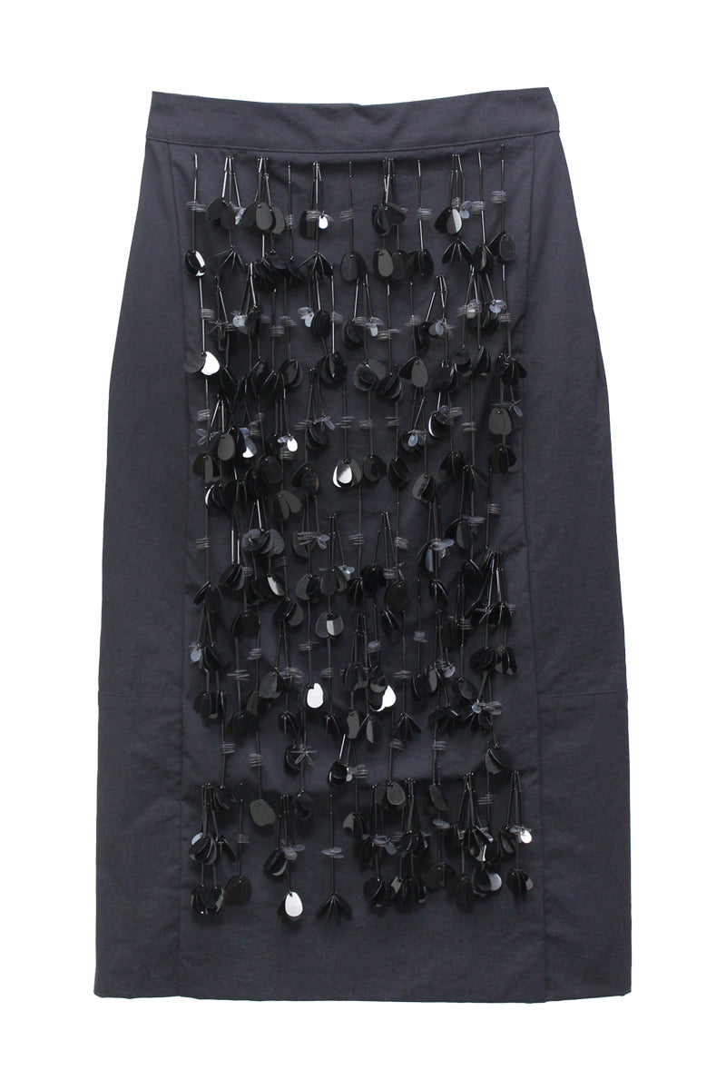 スパンコール刺繍付ミディスカート