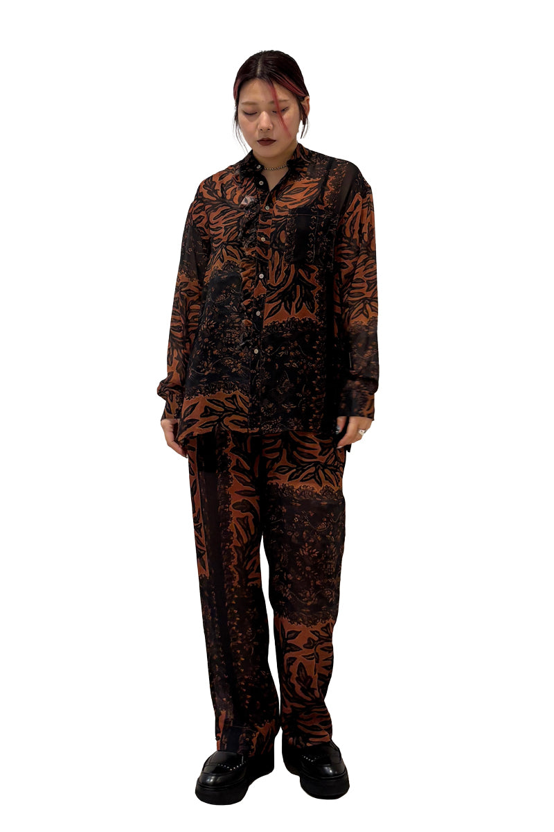 BOTANICAL PRINT FRILL L/S SHIRTS【25SS】