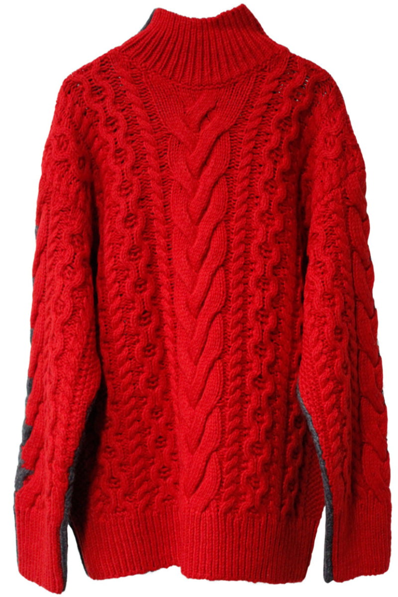 CABLE HIGH NECK KNIT【25AW】