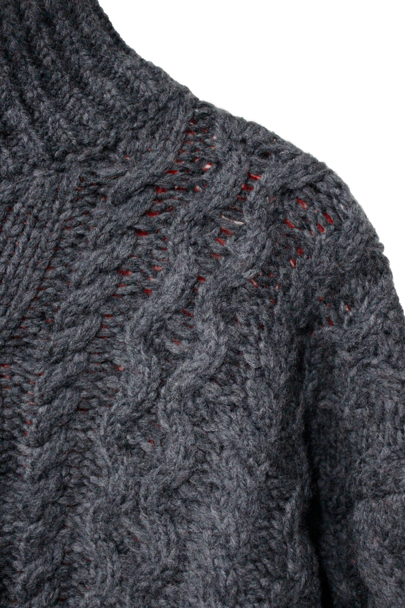 CABLE HIGH NECK KNIT【25AW】