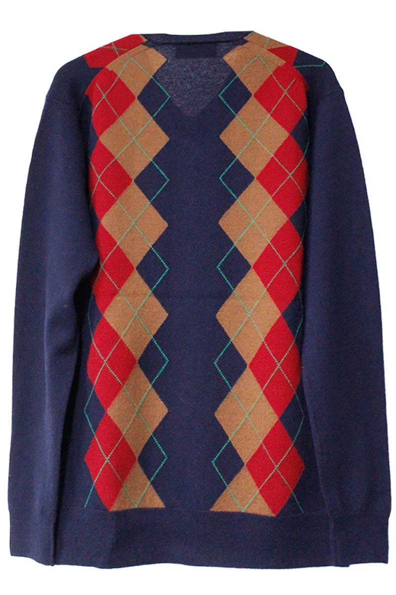 アーガイル柄Vネックニット(MEN)【25AW】