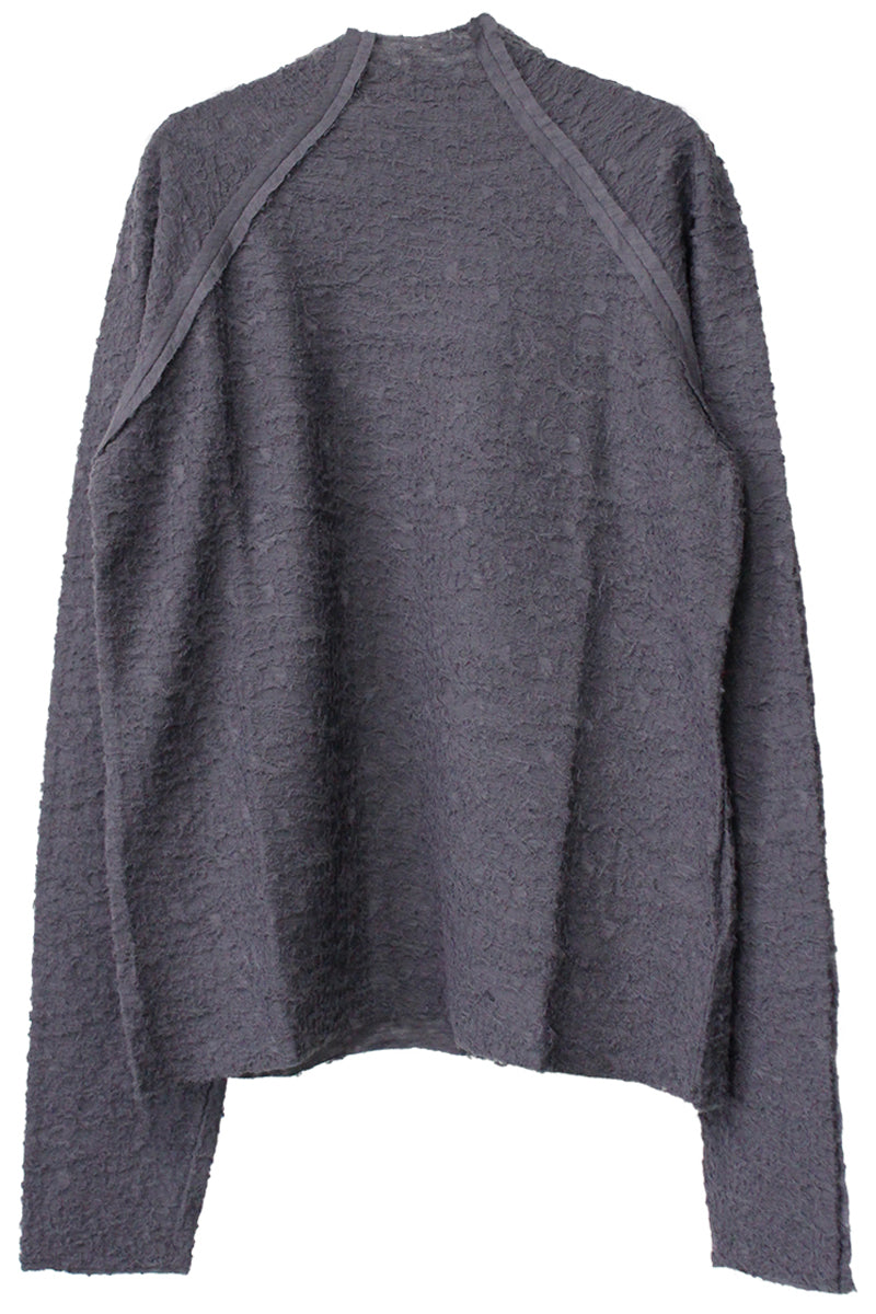 WOOL JACQUARD CUT-OUT TURTLE NECK TOP【25AW】