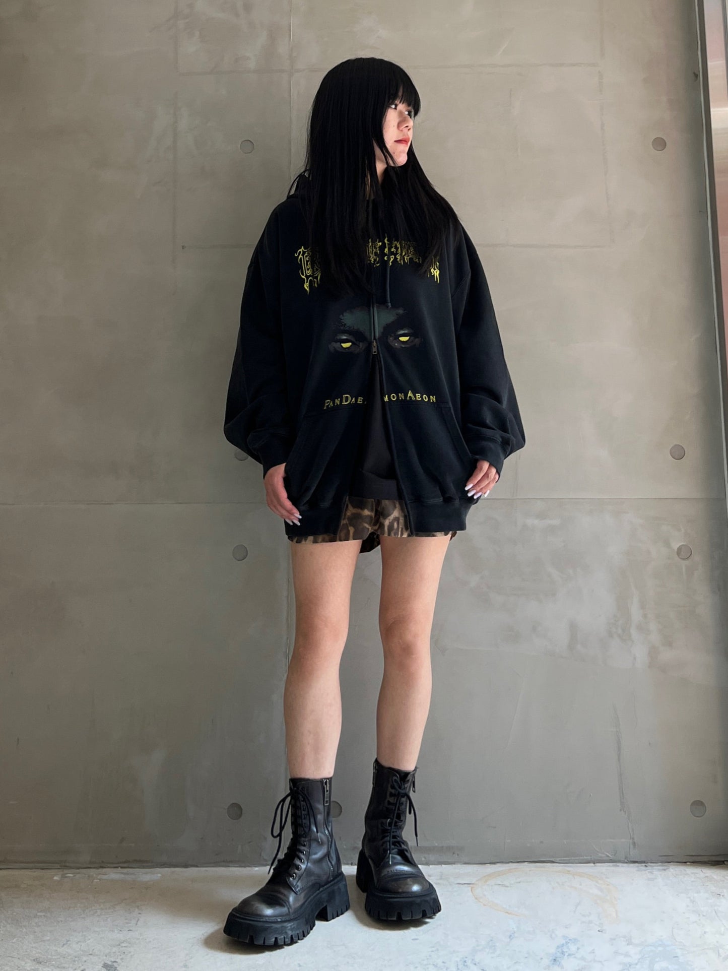 PANDAEMONAEON OVERSIZED ZIP-UP HOODIE【25AW】