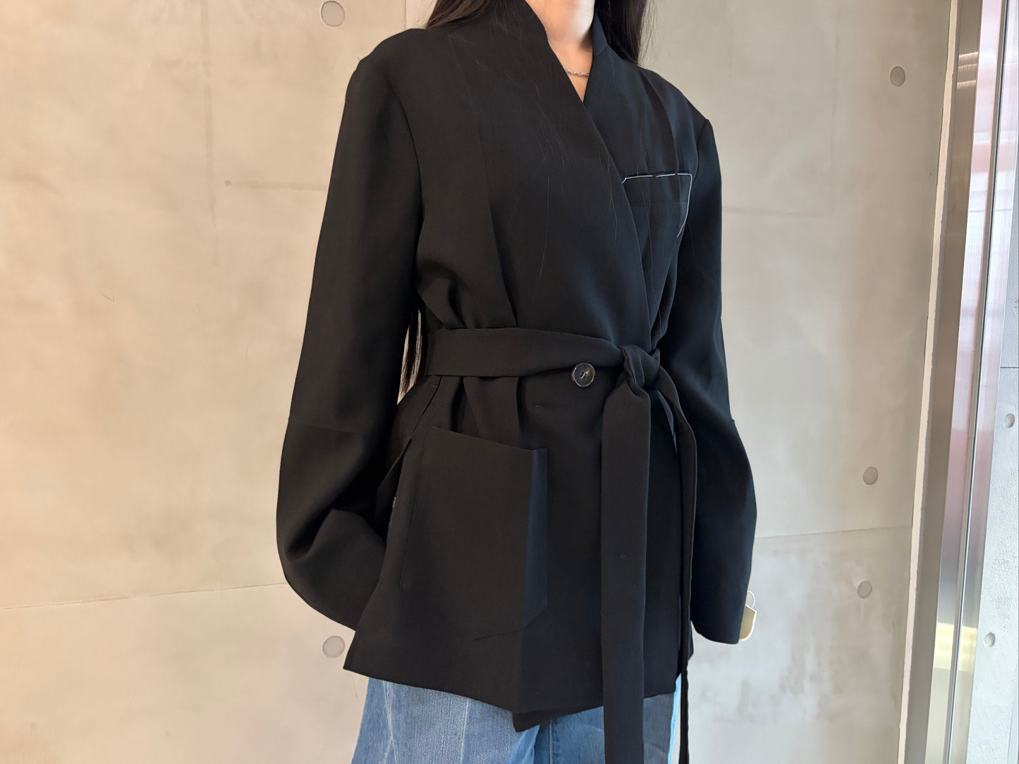 NO LAPEL ORIGAMI JACKET MAKISU WOOL(UNISEX)
