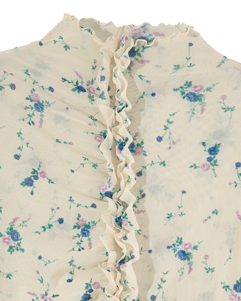 LONG SLEEVE FRILLED TOP