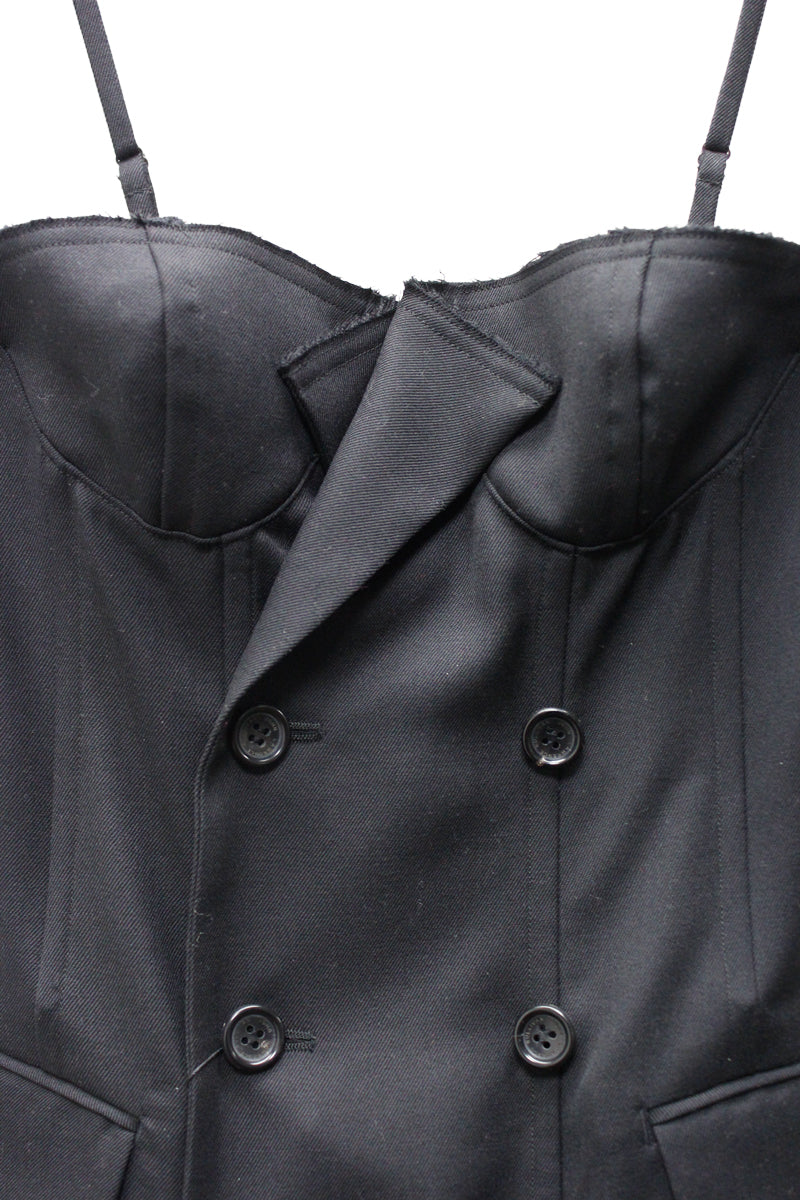 WOOL GABARDINE CORSET BUSTIER DRESS