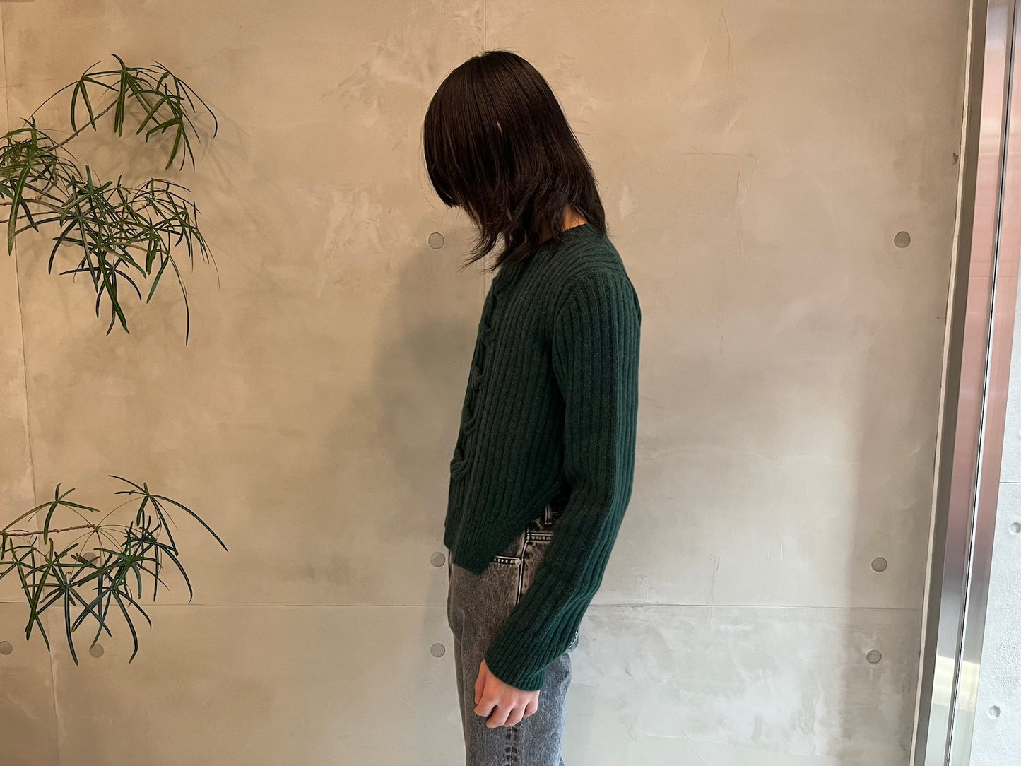 CHAIN CABLE REGENERA CASHMERE KNIT【23AW】