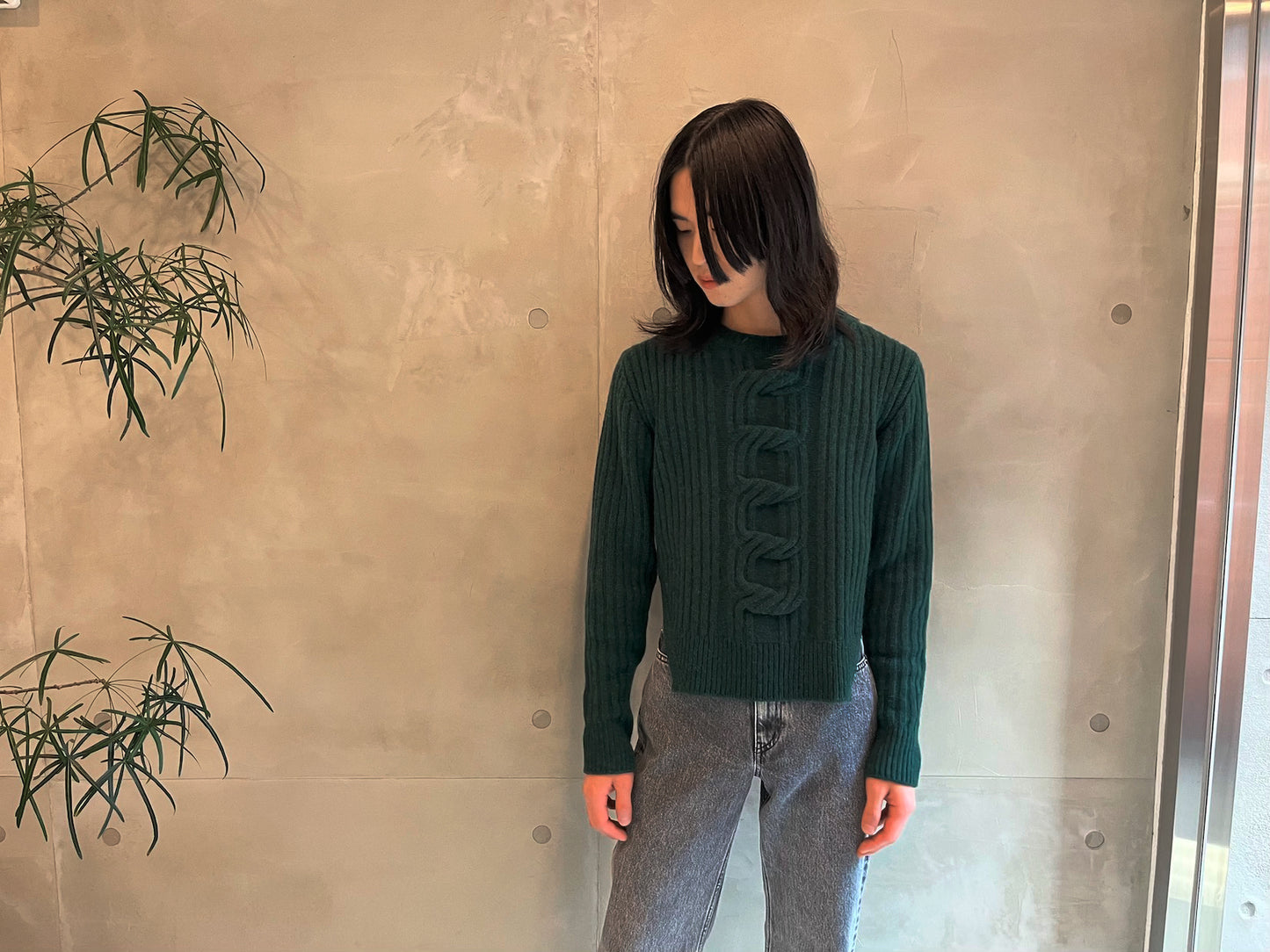 CHAIN CABLE REGENERA CASHMERE KNIT【23AW】