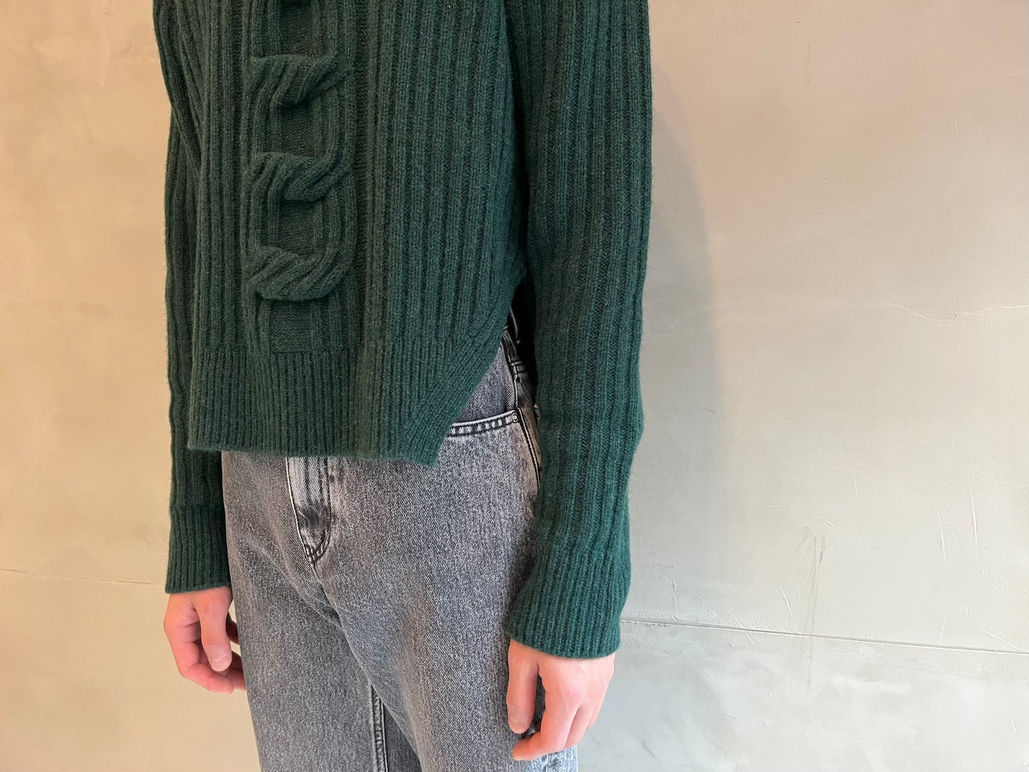 CHAIN CABLE REGENERA CASHMERE KNIT【23AW】