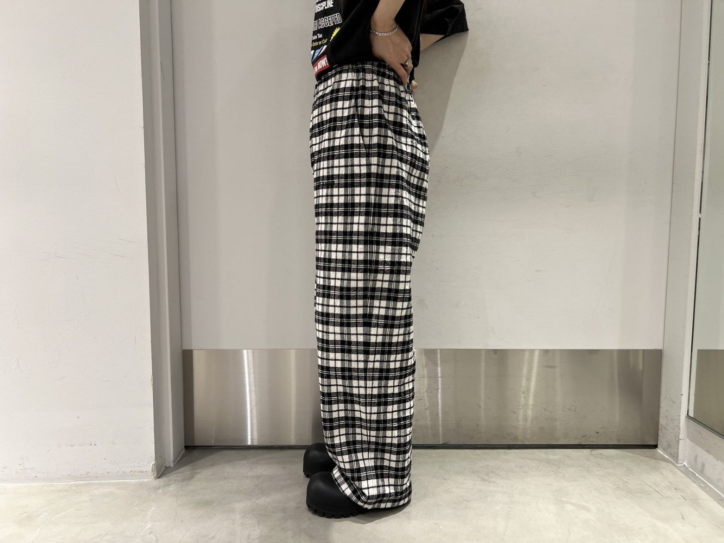 METALIZED WRINKLED PYJAMA PANTS