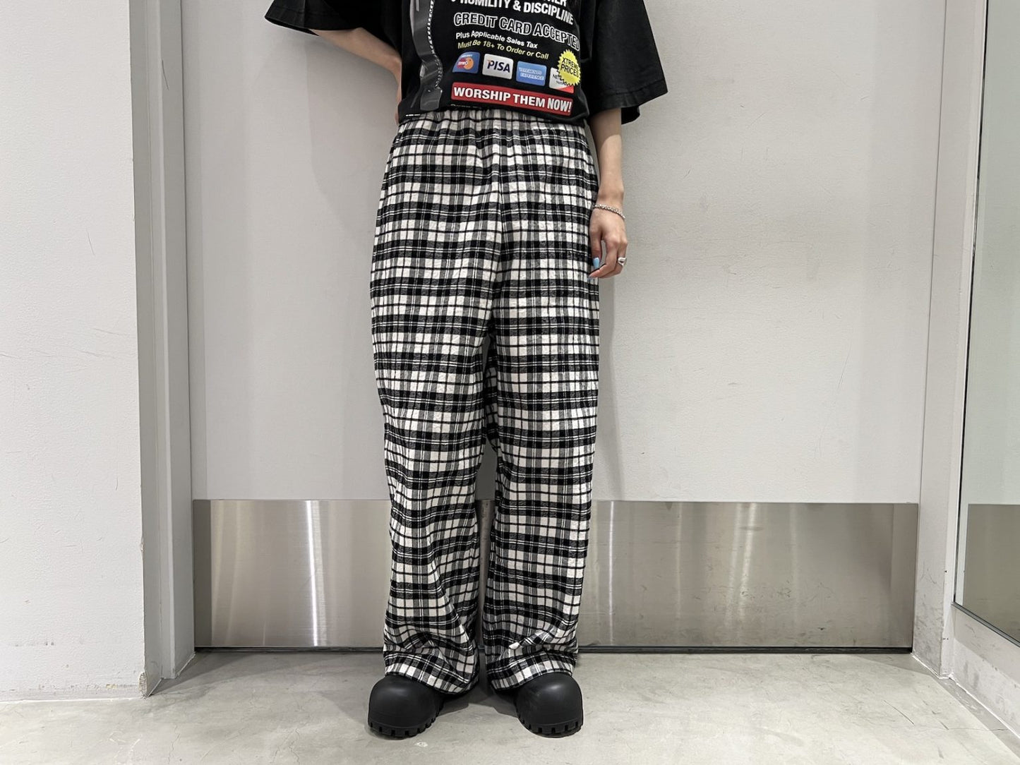 METALIZED WRINKLED PYJAMA PANTS
