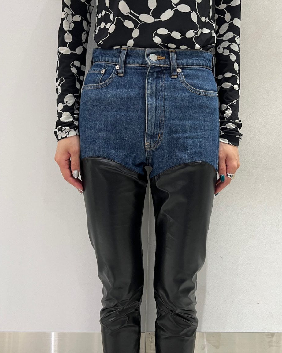 VEGAN LEATHER BI-COLOR PANTS
