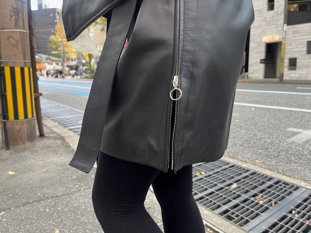 ORIGAMI PEACOAT LEATHER(UNISEX)