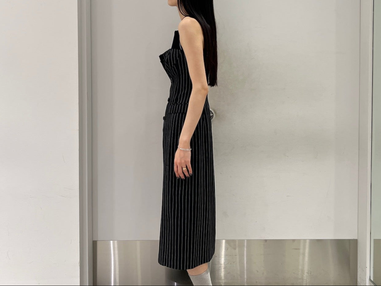 WOOL GABARDINE CORSET BUSTIER DRESS
