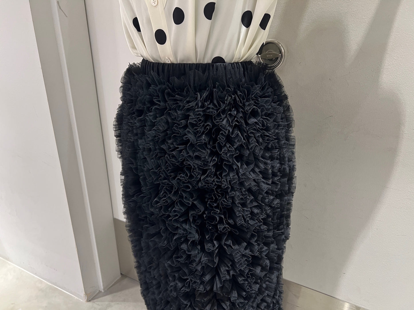 Ruffle Tulle Midi Skirt【25AW】