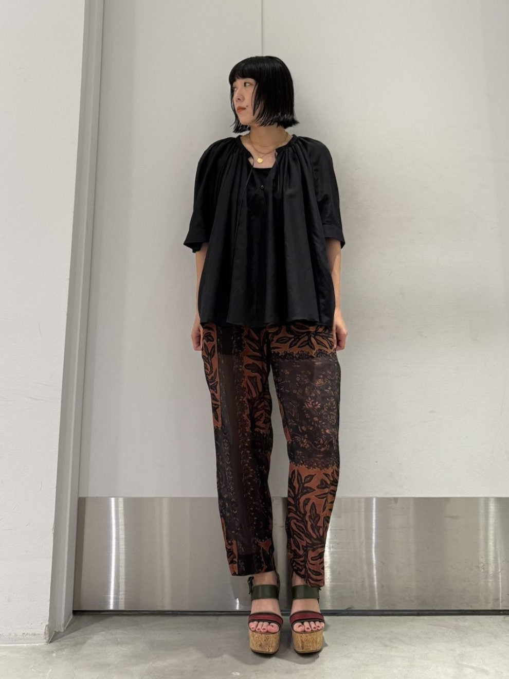 BOTANICAL PRINT EASY PANTS【25SS】