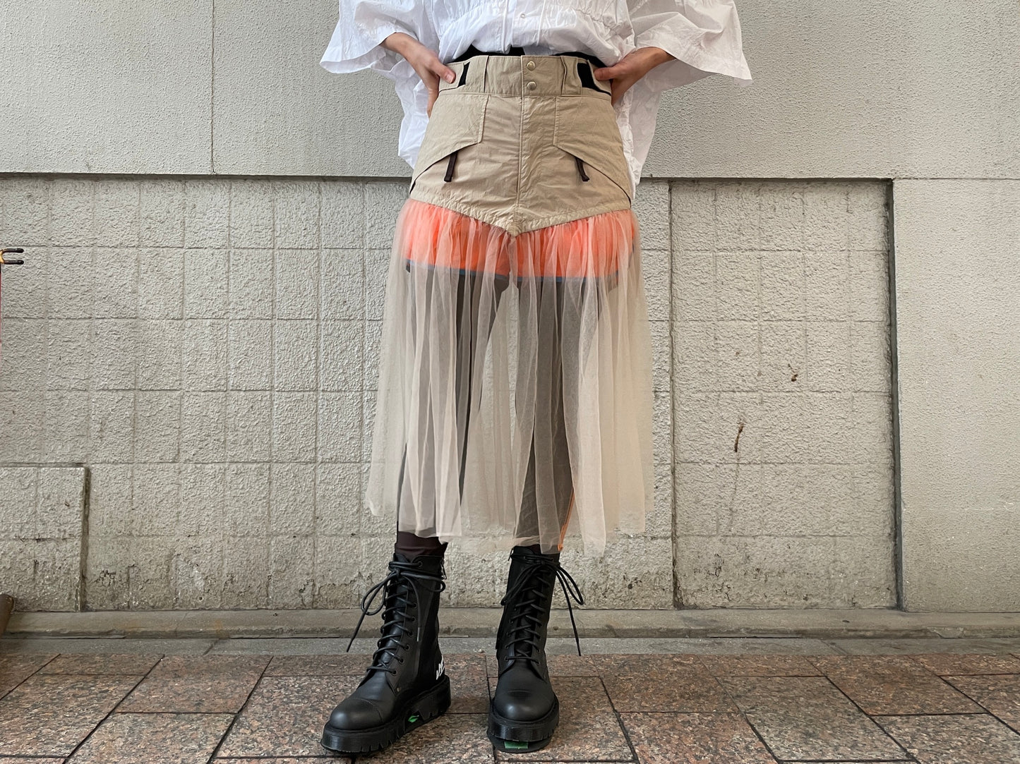 レイヤードチュールスカート