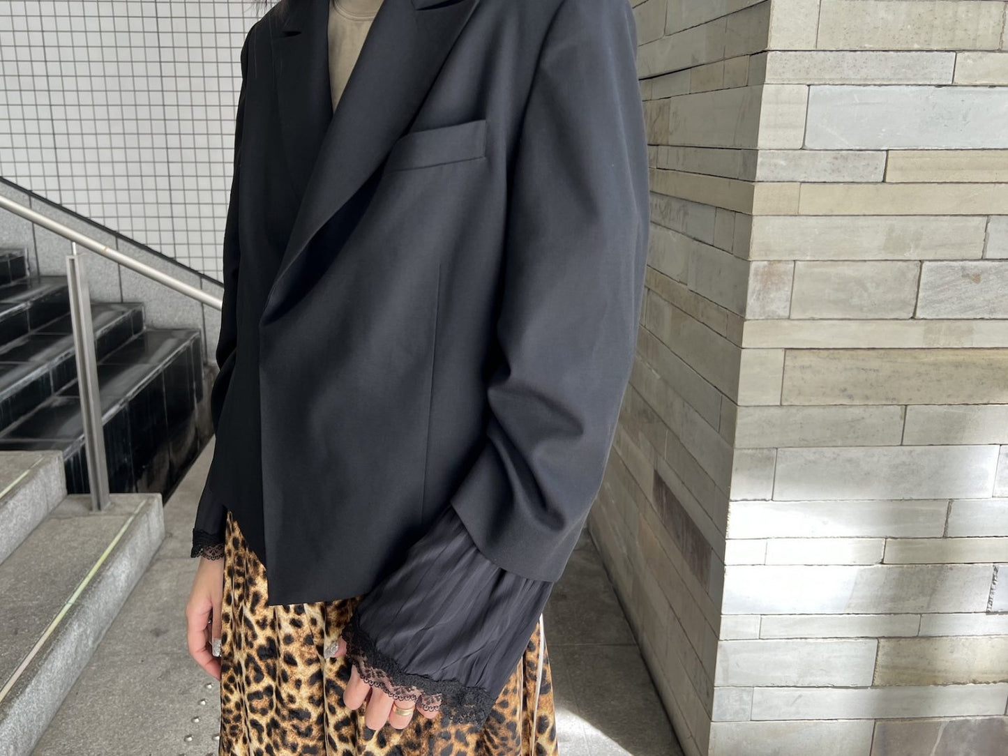 BLOUSE LAYERED PEACKED BLAZER【25SS】