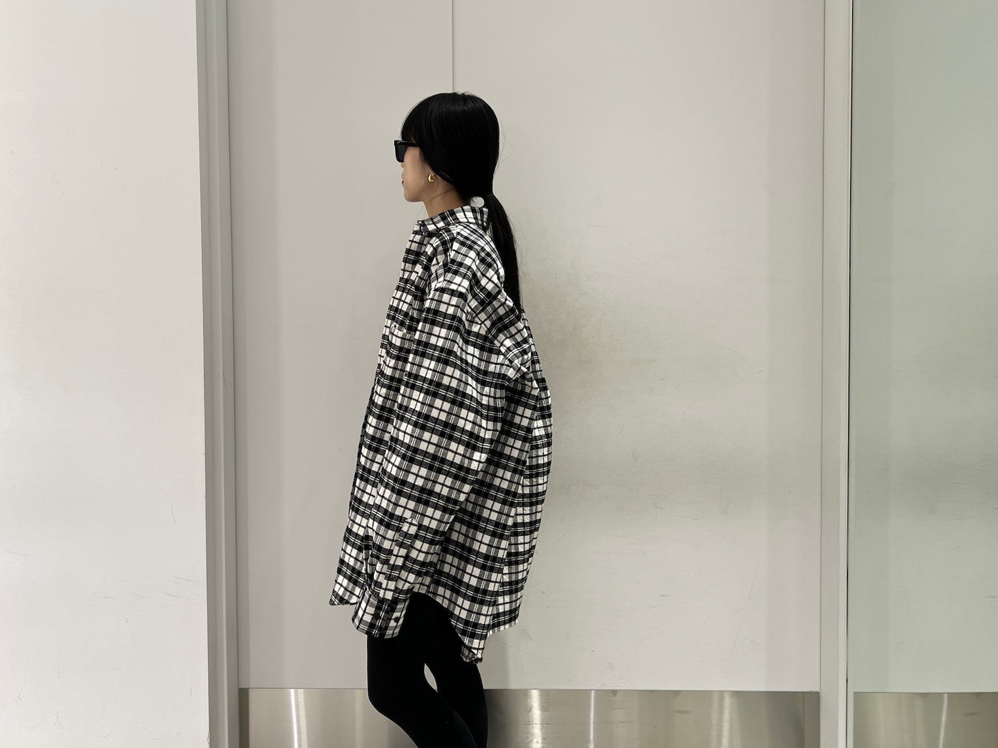 METALIZED WRINKLED PYJAMA SHIRT