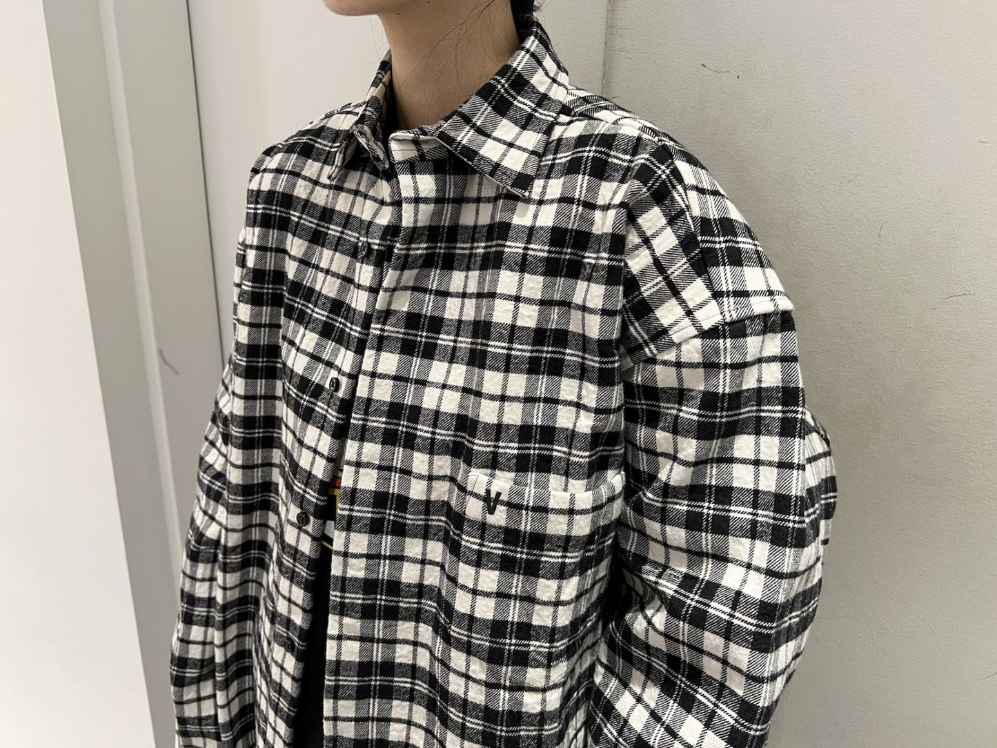 METALIZED WRINKLED PYJAMA SHIRT