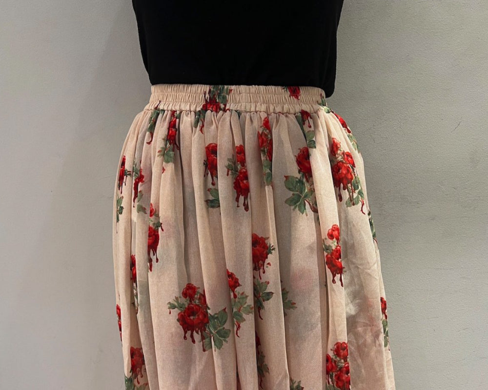 Printed Drapé Skirt