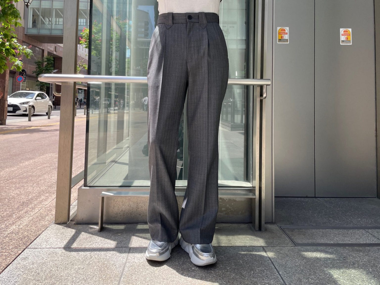 WOOL STRIPE TRO FOIL WESTERN SLACKS