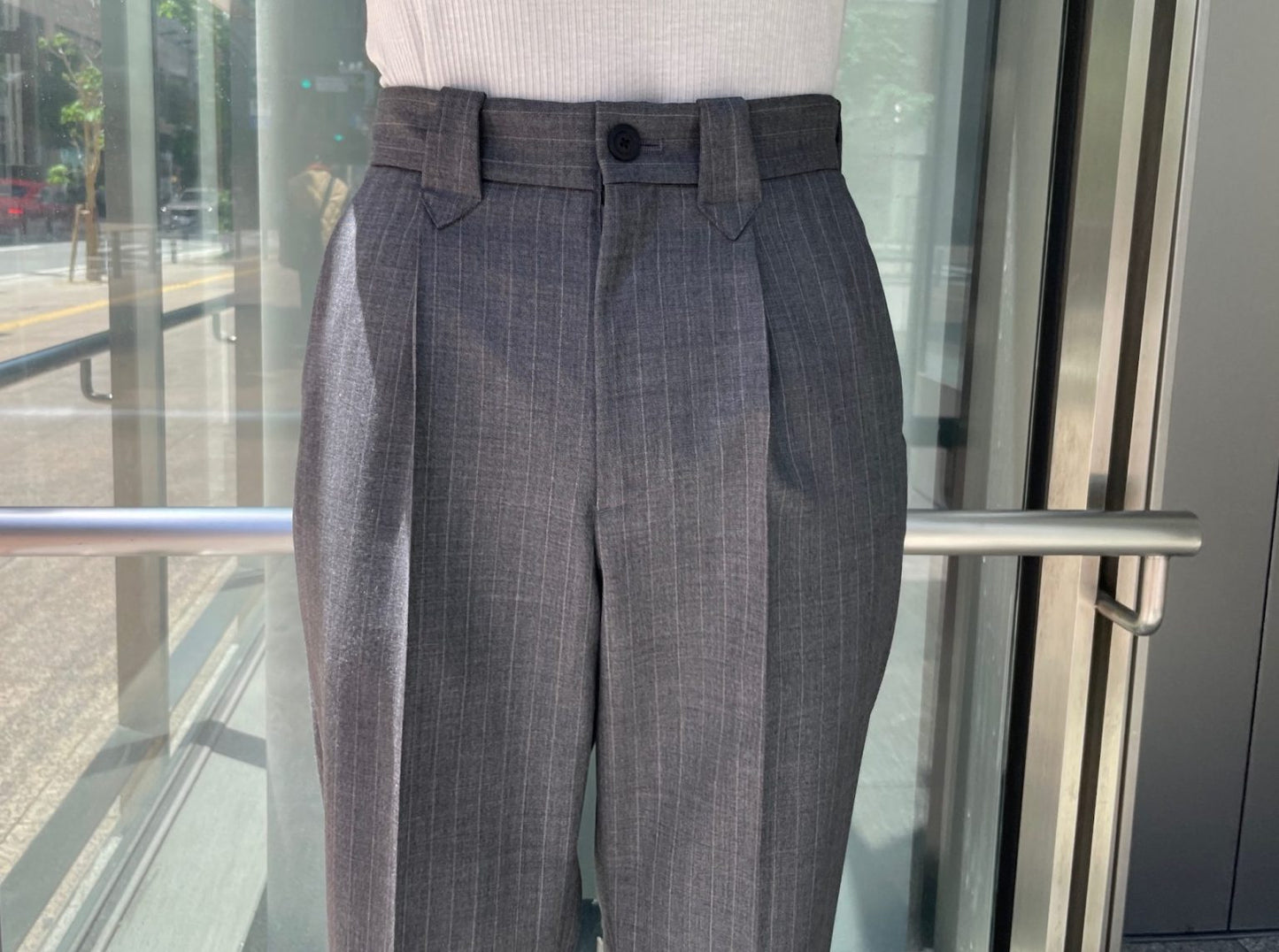 WOOL STRIPE TRO FOIL WESTERN SLACKS