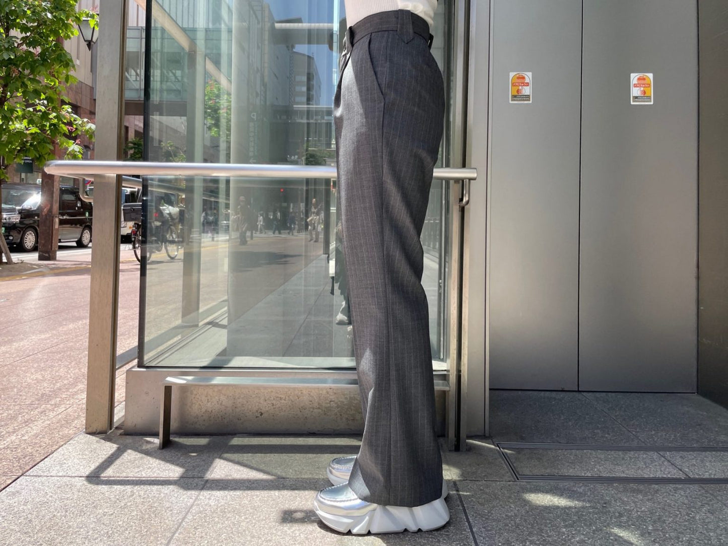 WOOL STRIPE TRO FOIL WESTERN SLACKS