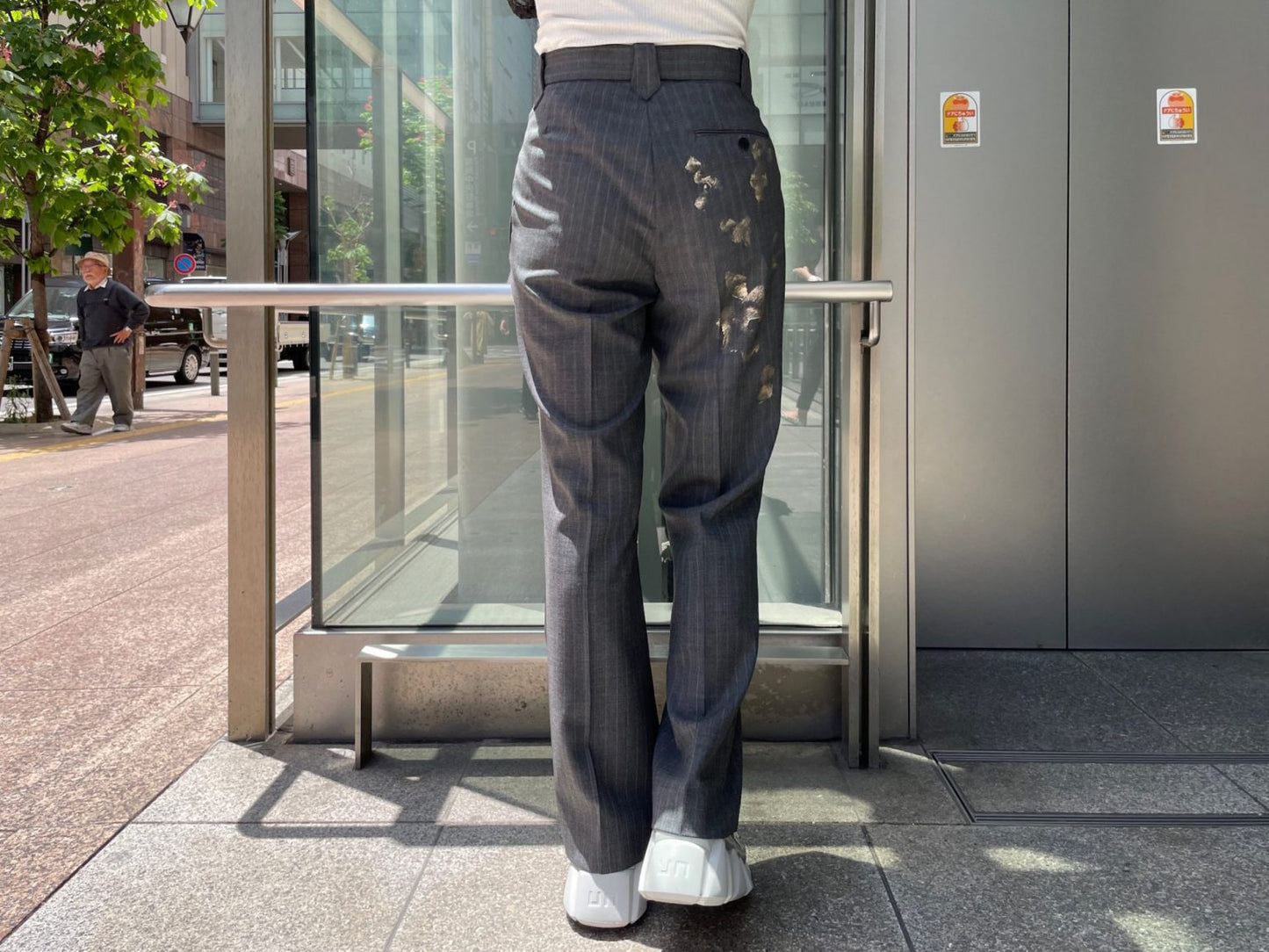 WOOL STRIPE TRO FOIL WESTERN SLACKS