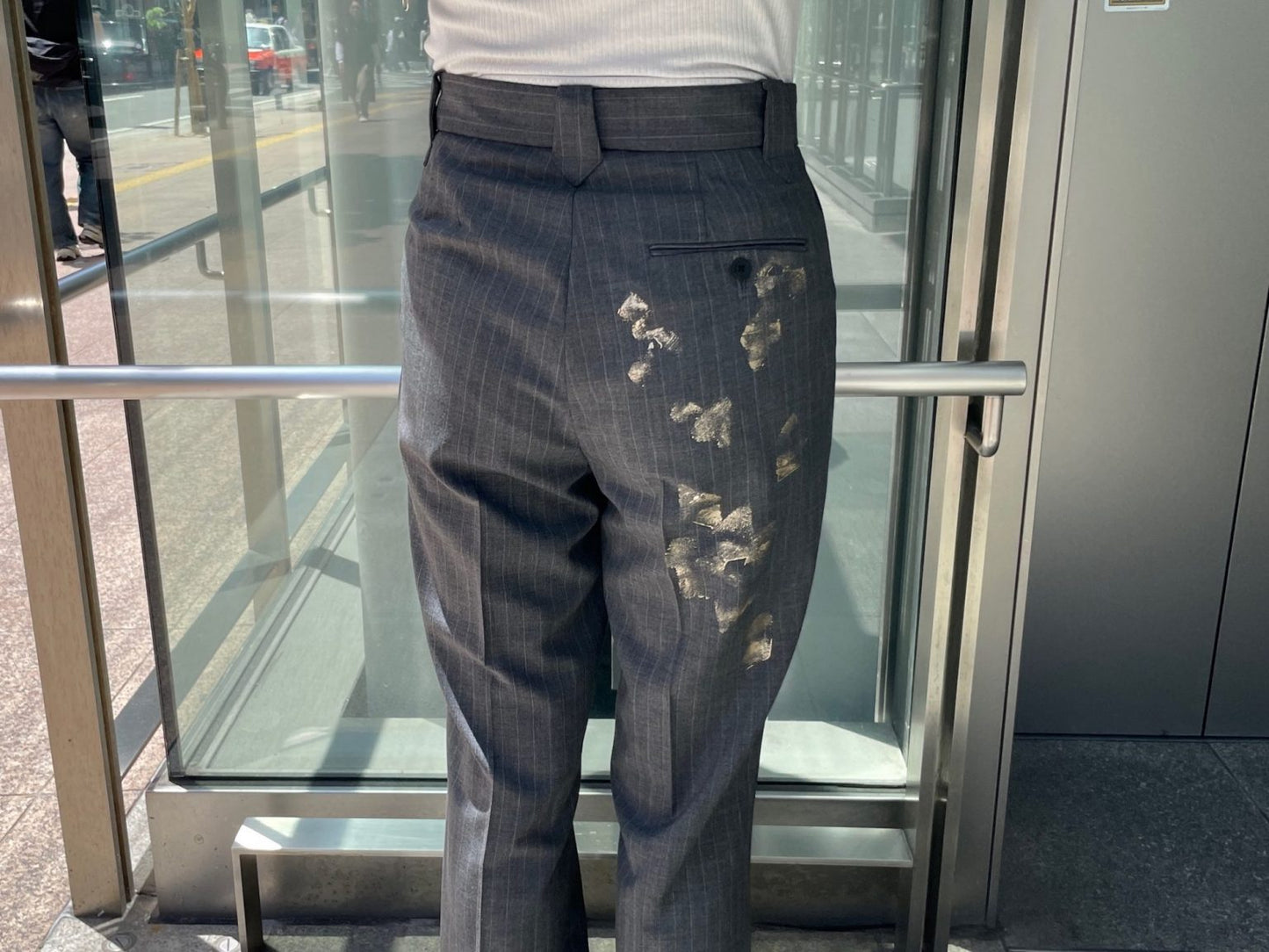 WOOL STRIPE TRO FOIL WESTERN SLACKS