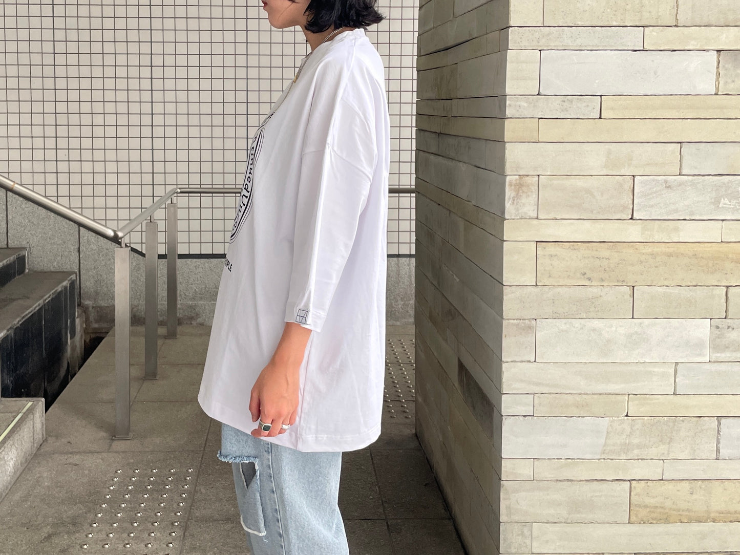 ビッグプリントタックTシャツ