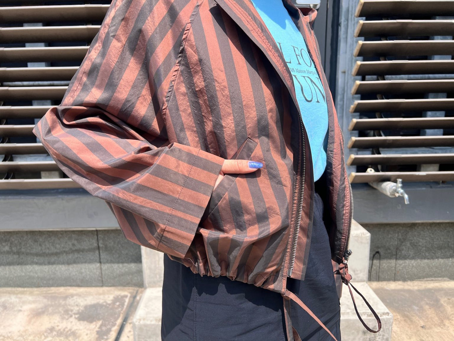 ストライプショート丈ブルゾン【25SS】