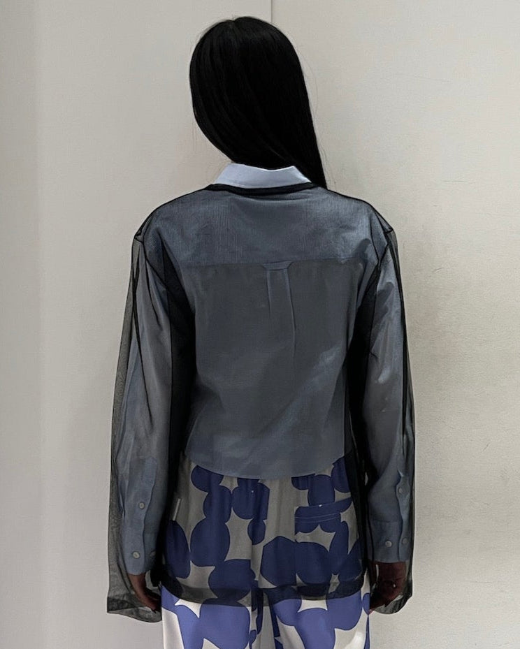 SHEER NYLON PULL OVER KNIT