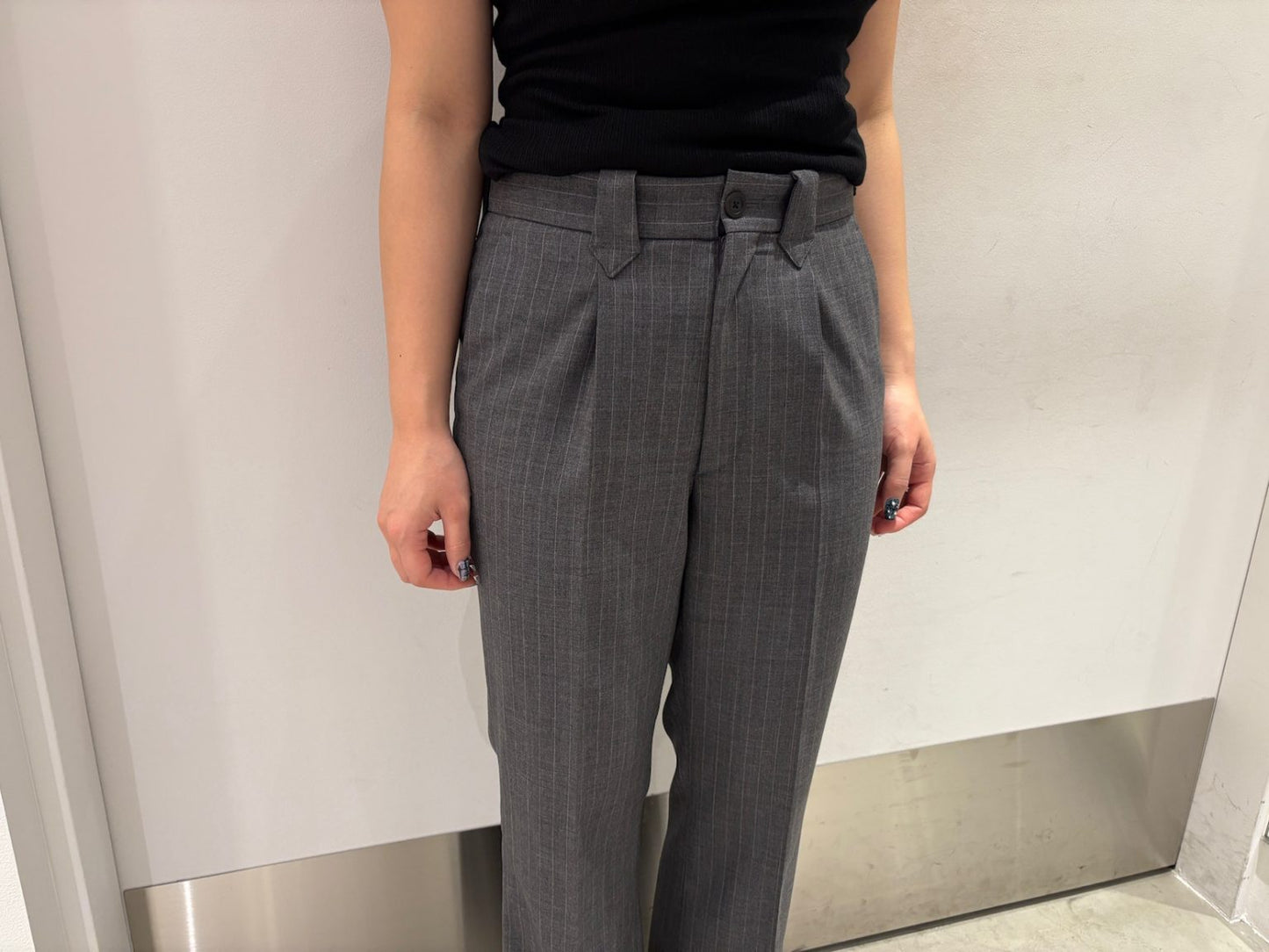 WOOL STRIPE TRO FOIL WESTERN SLACKS