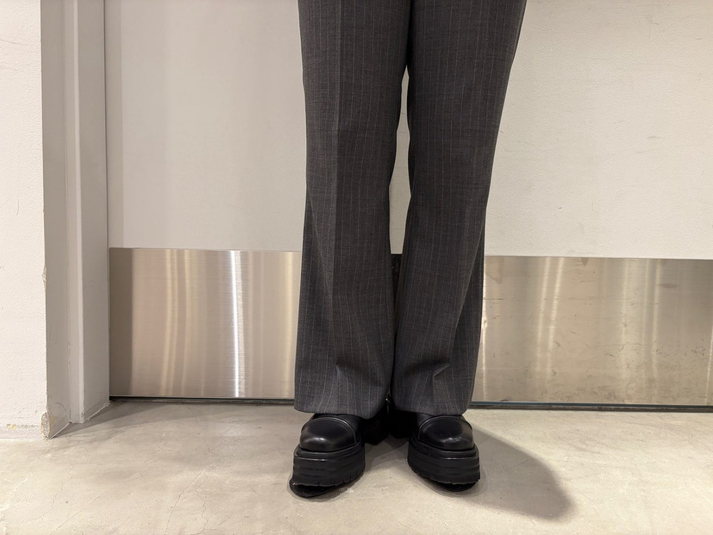 WOOL STRIPE TRO FOIL WESTERN SLACKS