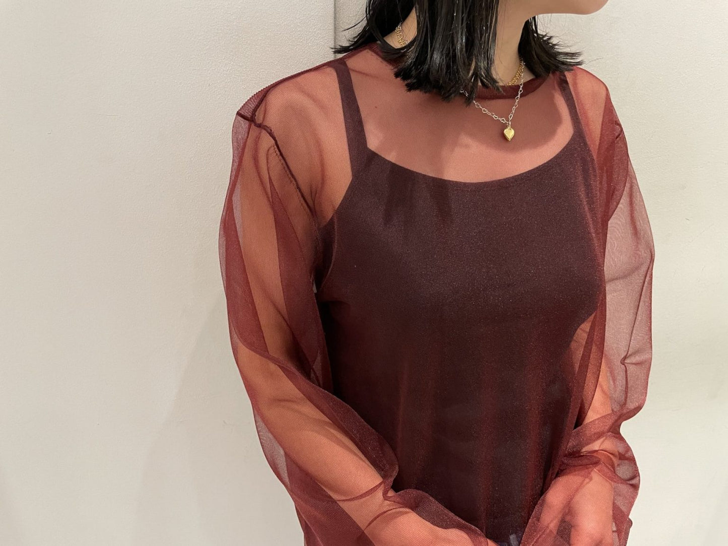 SHEER NYLON PULL OVER KNIT