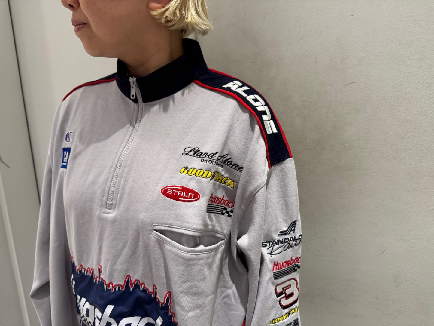 RACING EMBROIDERY HALF ZIP-UP【25SS】